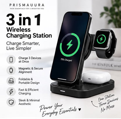 Prismauura™ MagniFold 3-in-1 Wireless Charge