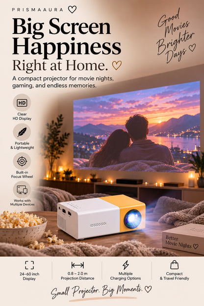 ✨ LumiNest™ Mini Projector – Your Cozy Cinema, Anywhere